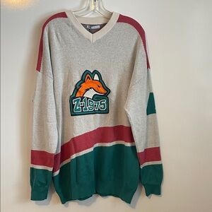 Zara Z1975 Knit Sweater With Fox Patch Size Size L-XL NEW
